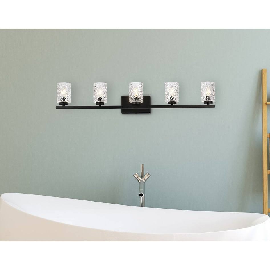 5 Light Bath Sconce with Clear Shade Q6469