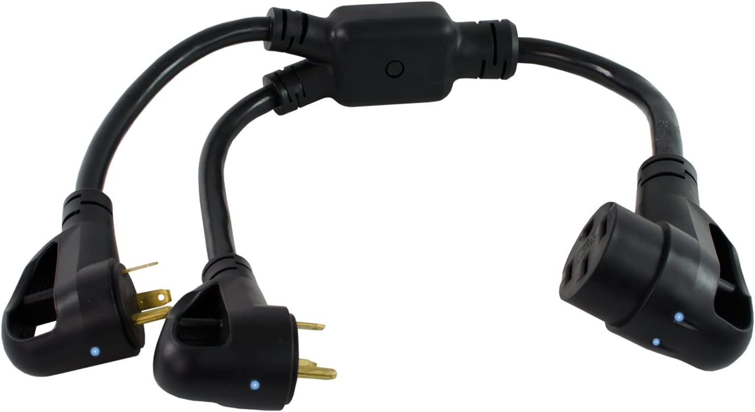RV 50-Amp Power Optimizer with 30-Amp Plug to 50-Amp 125/250-Volt 14-50R Female Connector, Pack of 2 Y9704