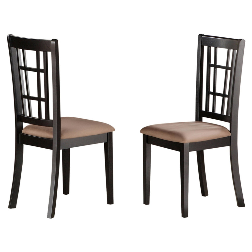 Black Fabric Dining Chairs Set of 2 Y8104