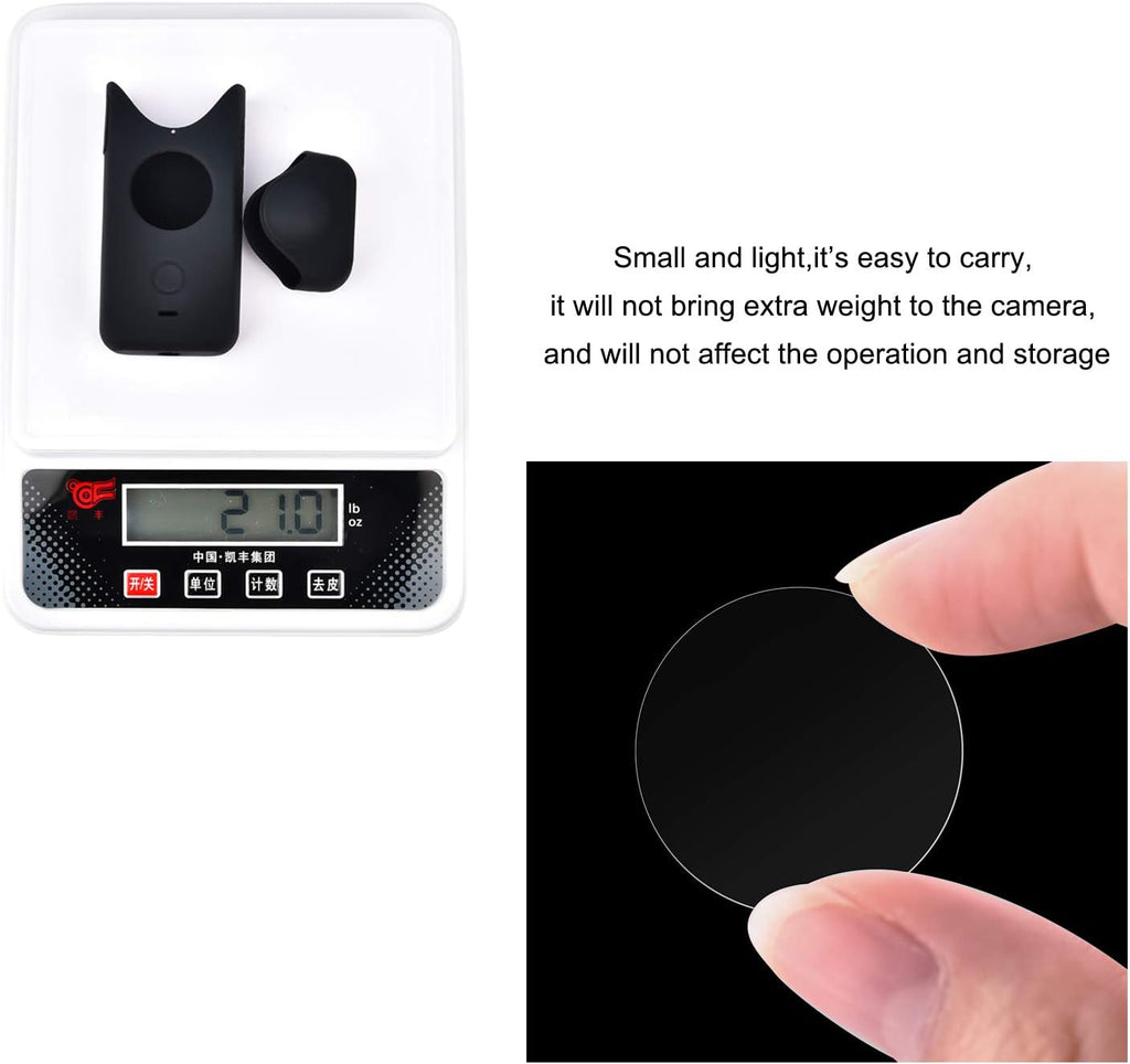 Lens HD Tempered Glass Protective Film (2 Sets) + Panoramic Camera Silicone Protection Cover N66562