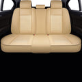 Beige Faux Leather Universal Anti-Slip Driver Seat Cover with Backrest J639631