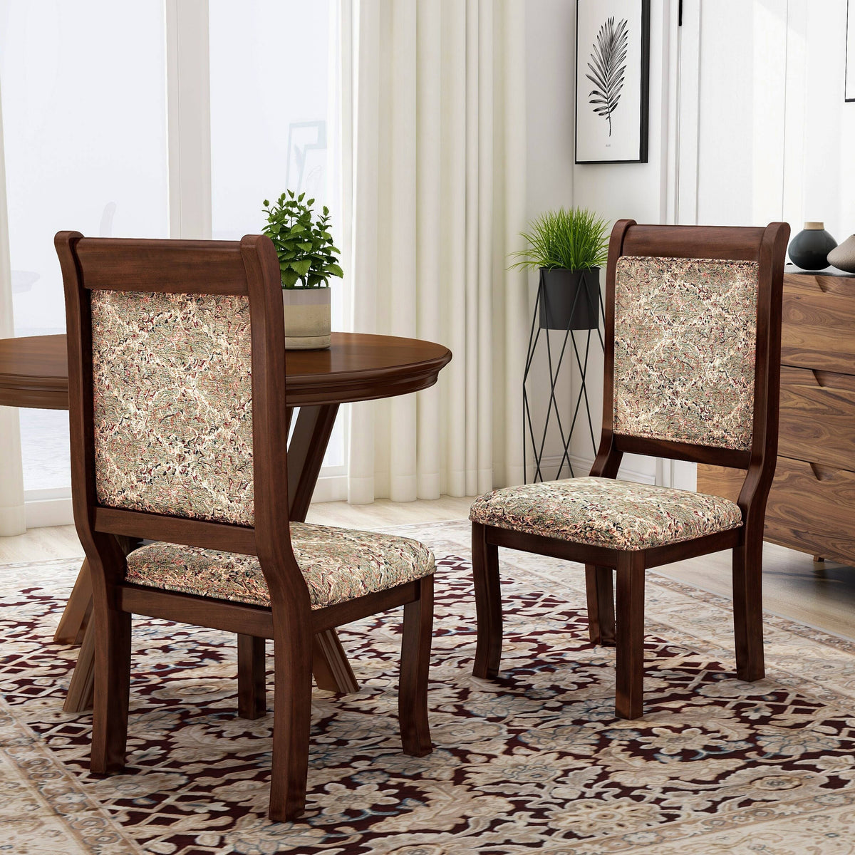 Antique Cherry Printed Dining Chair - 2 count O7124