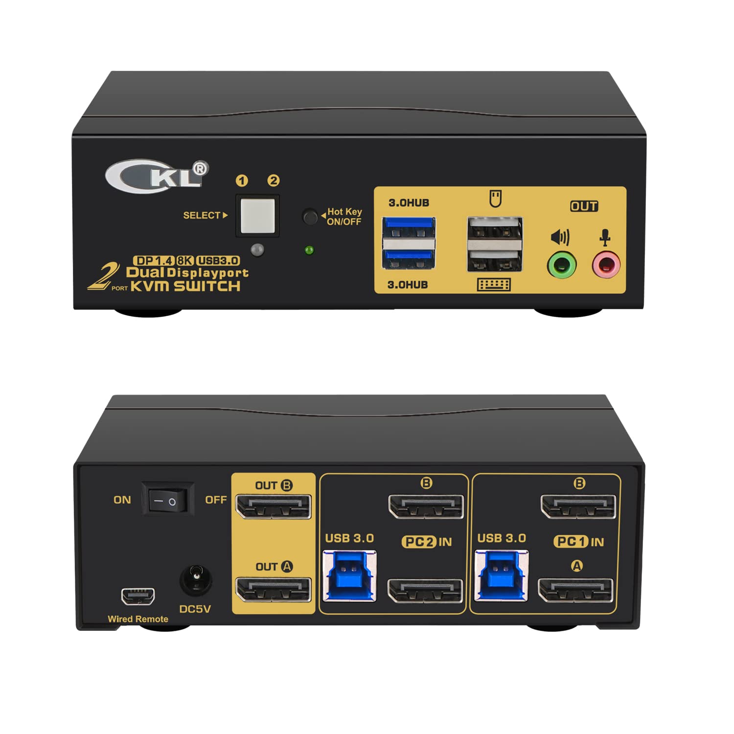 2 Port KVM Switch Dual Monitor HDMI 4K 60Hz with Cables Q262
