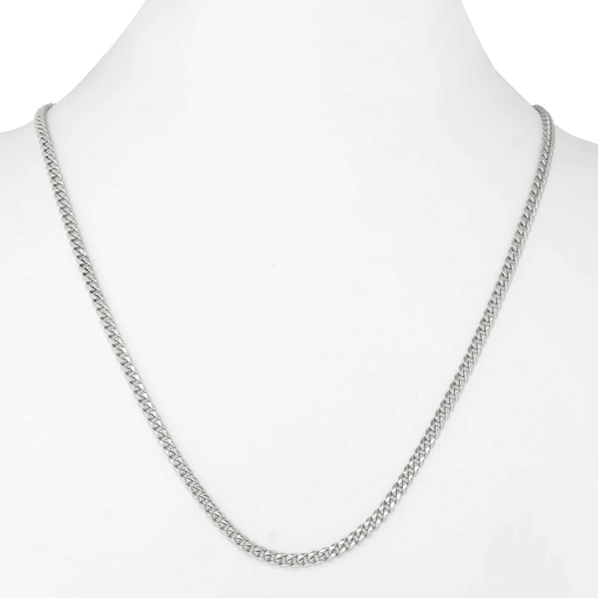 10k White Gold Miami Cuban Link Chain Necklace 16" - 30" T8113