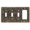 Antique Gold 4-Gang Toggle Wall Plate P4871