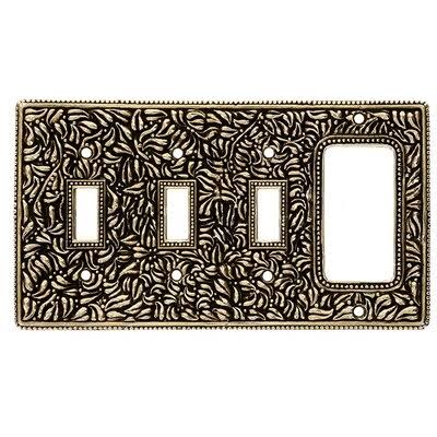 Antique Gold 4-Gang Toggle Wall Plate P4871