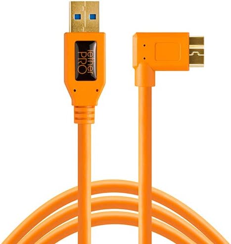 USB 3.0 to Micro-B Right Angle Cable, 15' (4.6m), Orange C78160