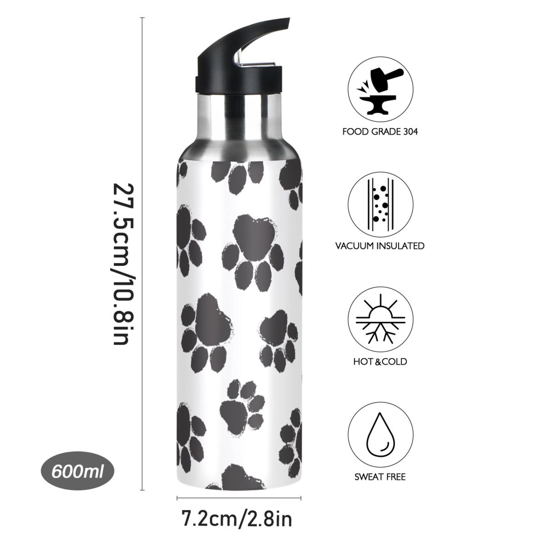 Insulated Stainless Steel Kids Water Bottle with Straw Lid 20 oz S193306