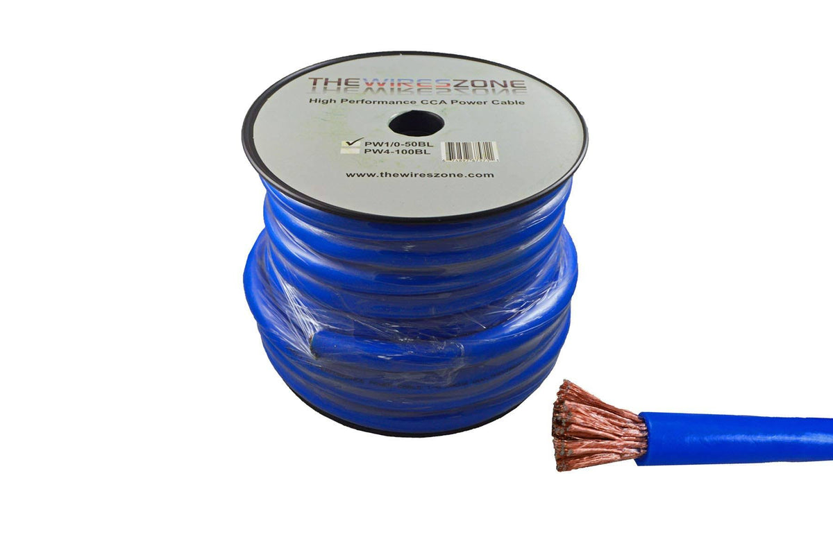 Blue 50 Feet 1/0 AWG Power/Ground Cable Wire Y887161