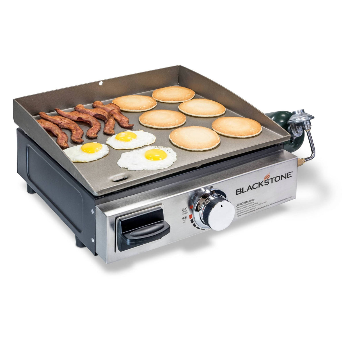 17 in. Table Top 1-Burner Portable Gas Griddle in Stainless Steel and Black F530341