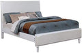 Faux Leather King Panel Bed in White A268802