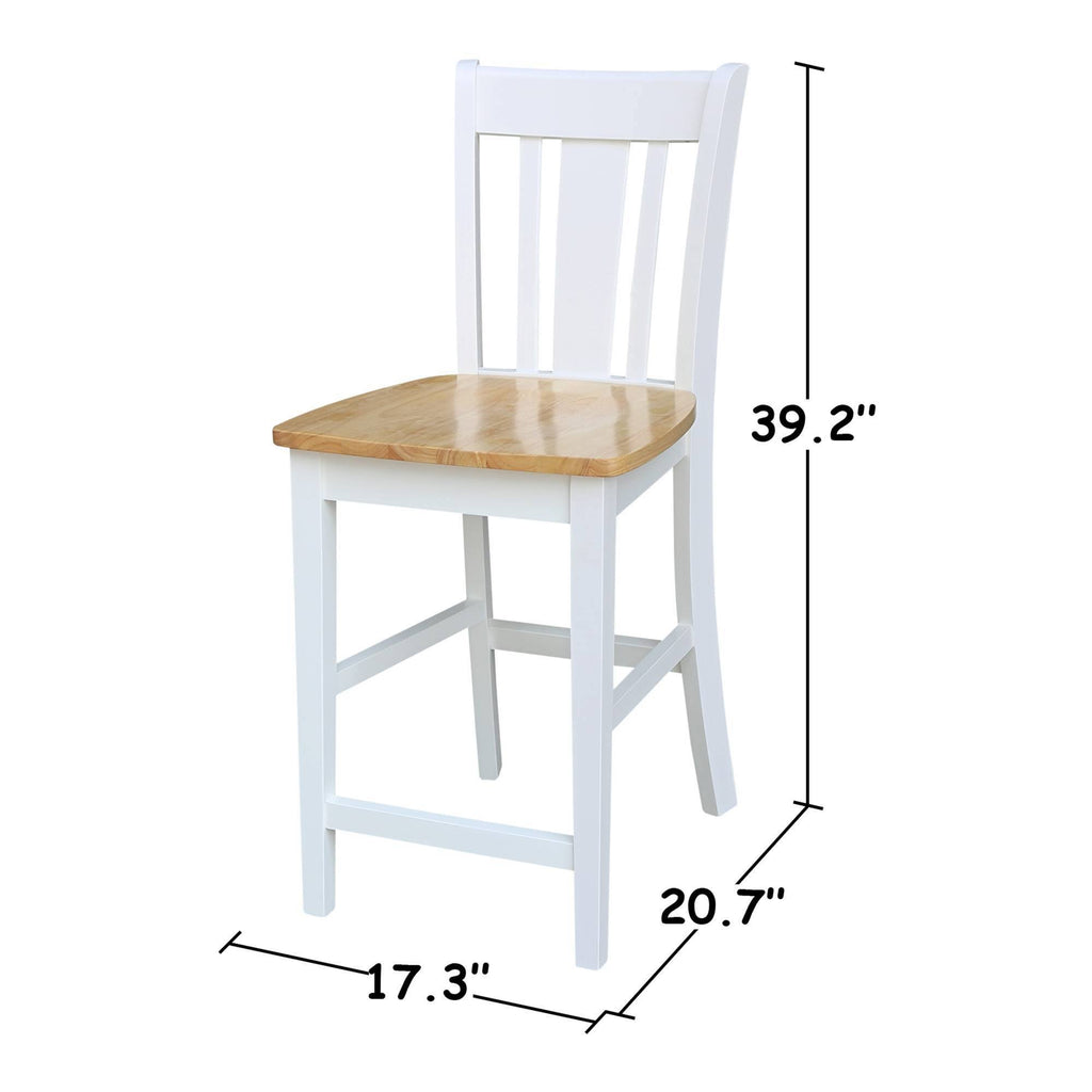 White/Natural 24x22 Counter-Height Stool D319087