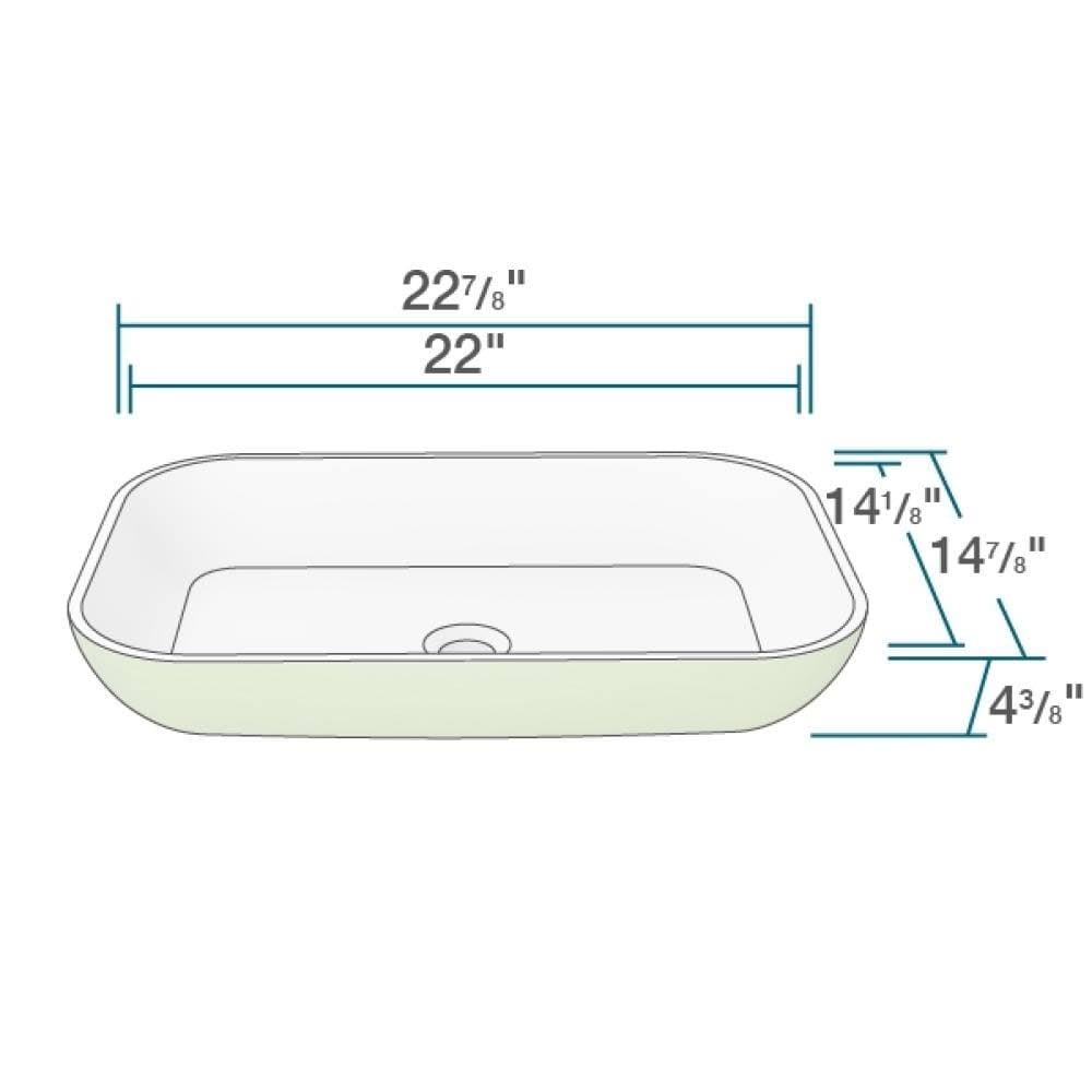 Polystone Rectangle Vessel Sink with Vessel Faucet D35850