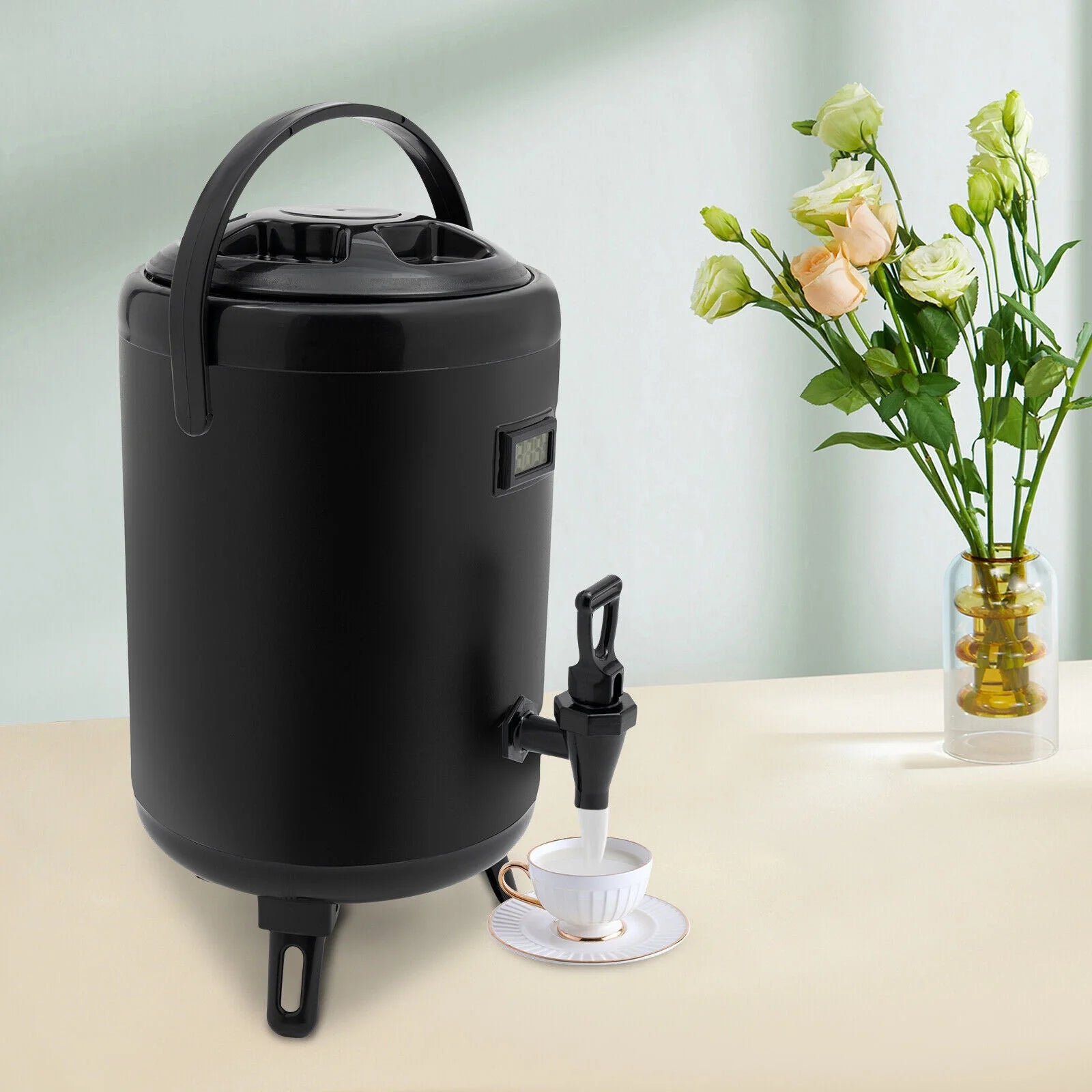 8L/2.11Gal Beverage Dispenser with Spigot & Thermometer U306