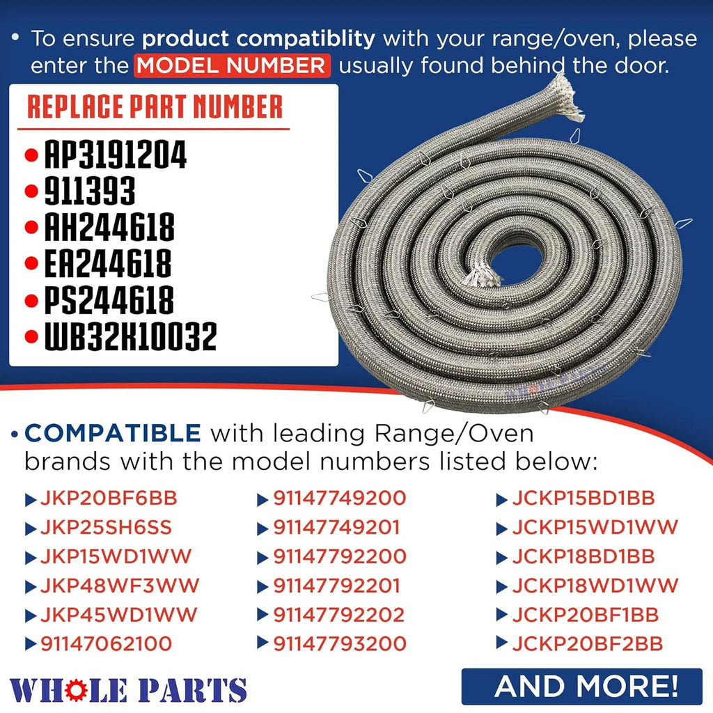 Upper Oven Door Seal Gasket with 20 Mounting Clips R784