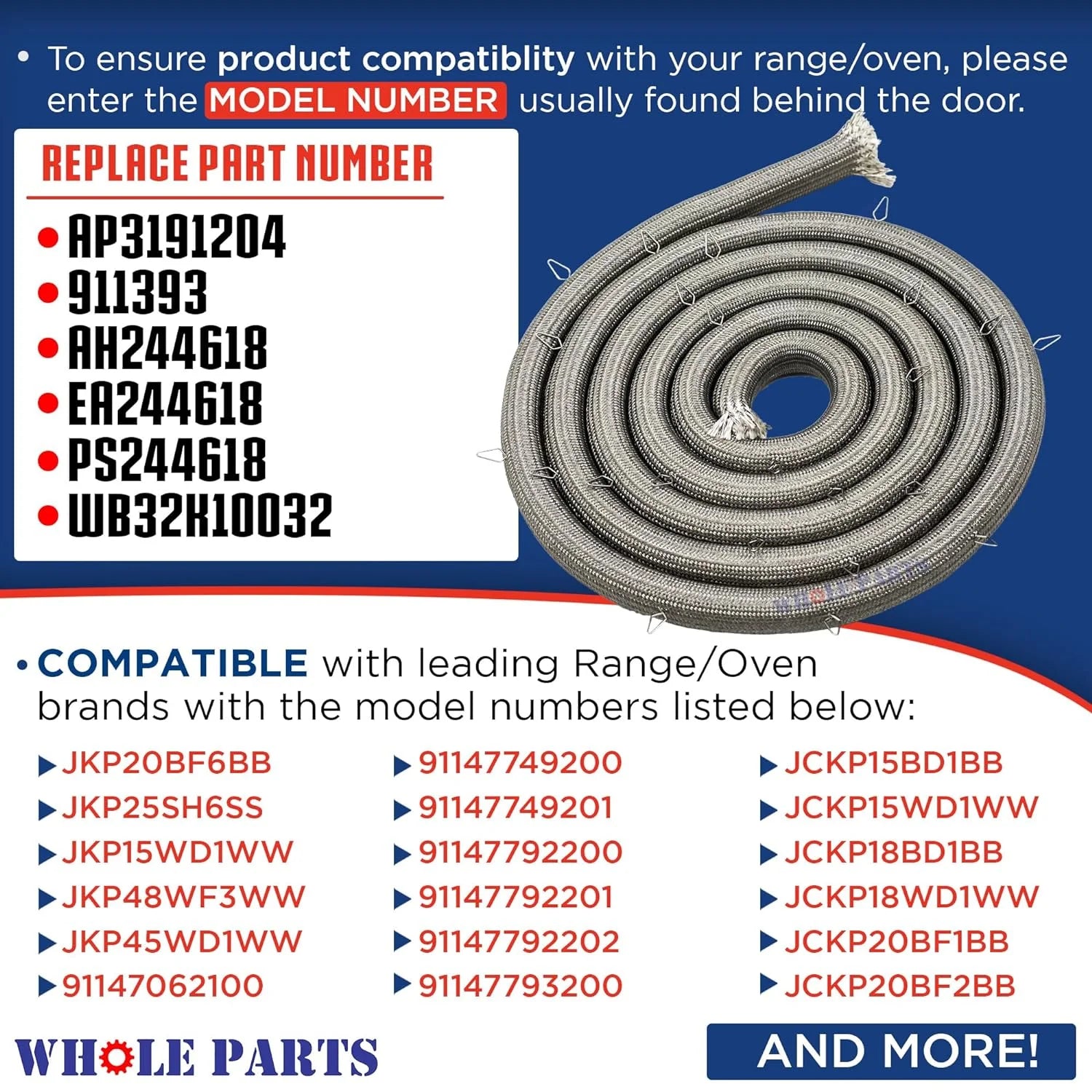 Upper Oven Door Seal Gasket with 20 Mounting Clips R784