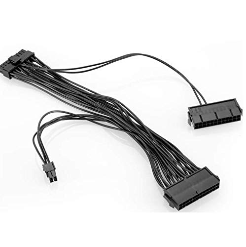 24 Pin PSU Power Supply Extension Cable Splitter Adapter Kit Black U132
