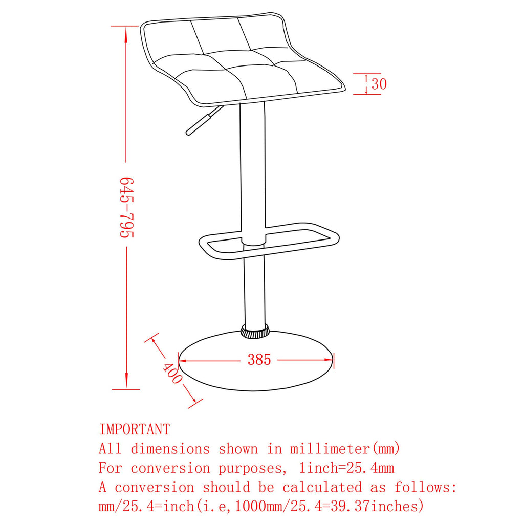 Grey Air Lift Stool, Set of 2 F567197
