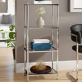 Silver 4-Tier Etagere Bookcase W516