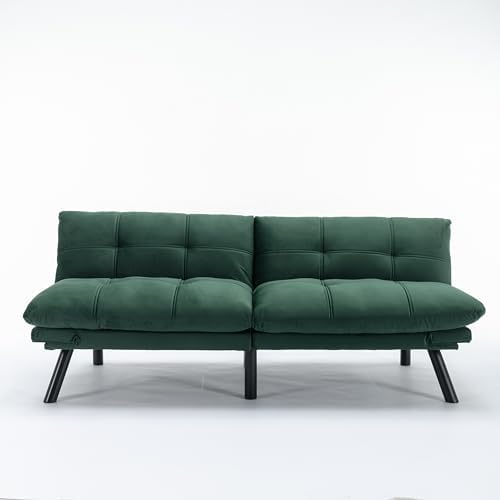 Green Velvet Convertible Sofa Bed E676