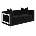 Black Velvet Tufted Arm Loveseat K779544