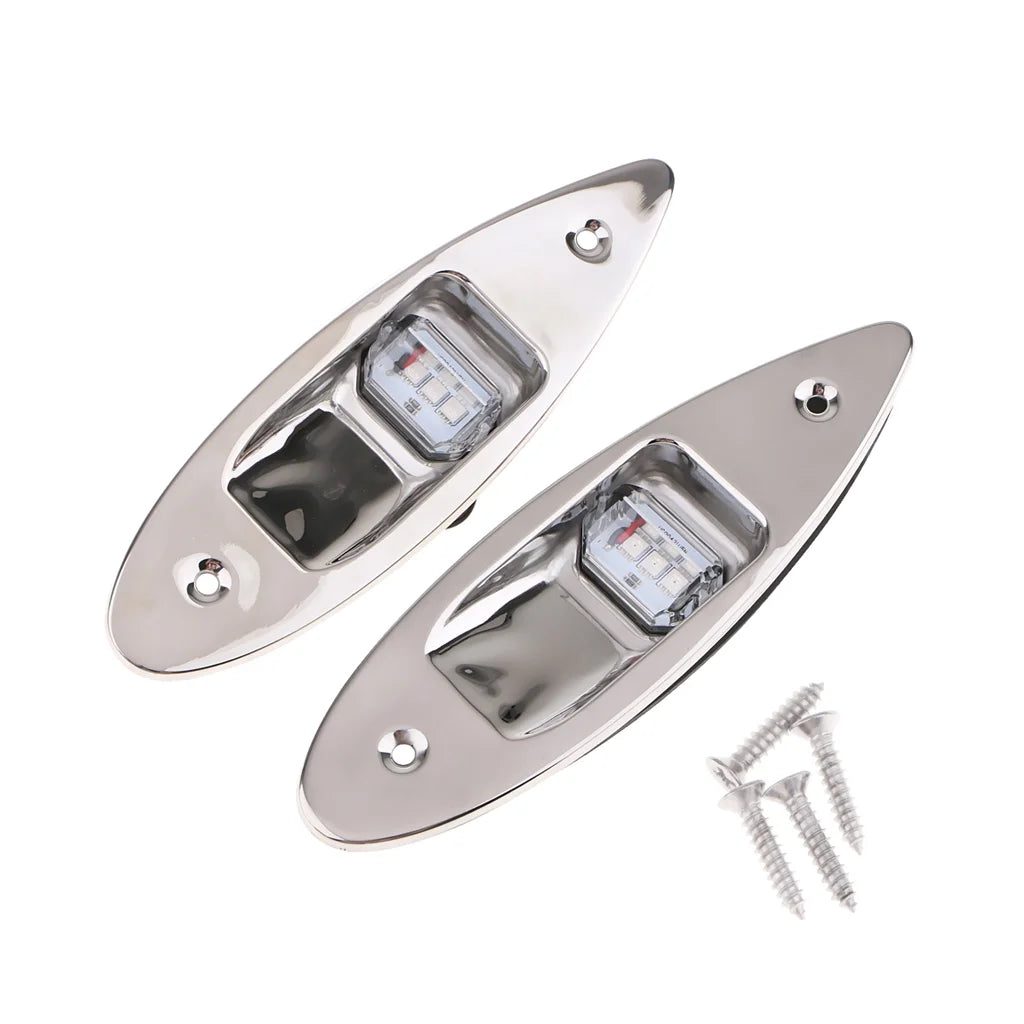 Pair of Marine Boat LED Side Tear Drop Lights Vertical Mount Z91114