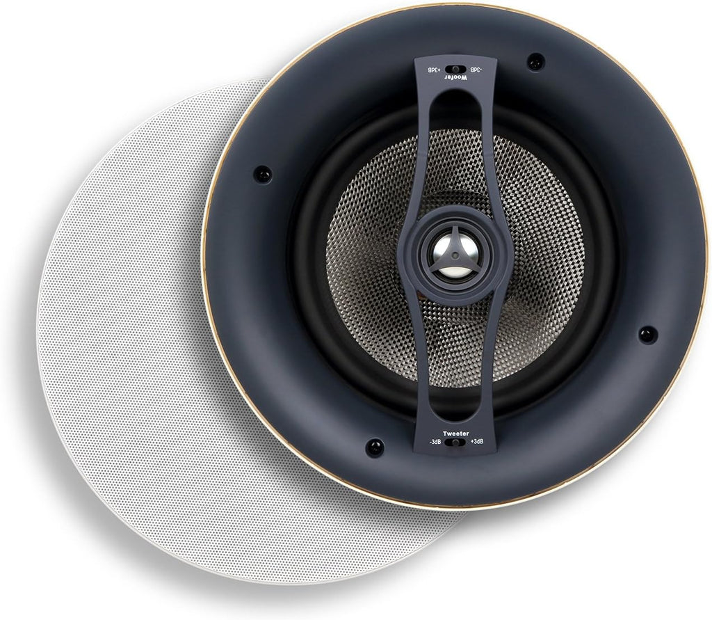 White 2-Way in Ceiling in Wall Speaker, 8 Inch Woofer, Pack of 2 I197