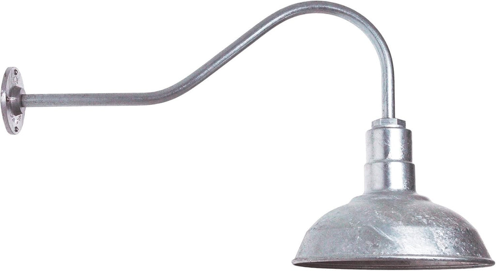 Matte Black Gooseneck Barn Light with Brass Interior K2764