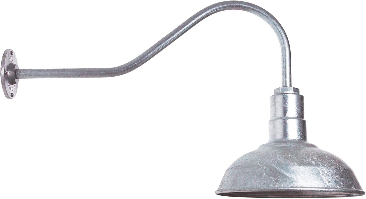 Matte Black Gooseneck Barn Light with Brass Interior K2764