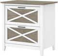 2 Drawer Lateral File Cabinet in Pure White and Shiplap Gray D2907