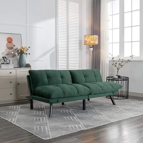 Green Velvet Convertible Sofa Bed E676