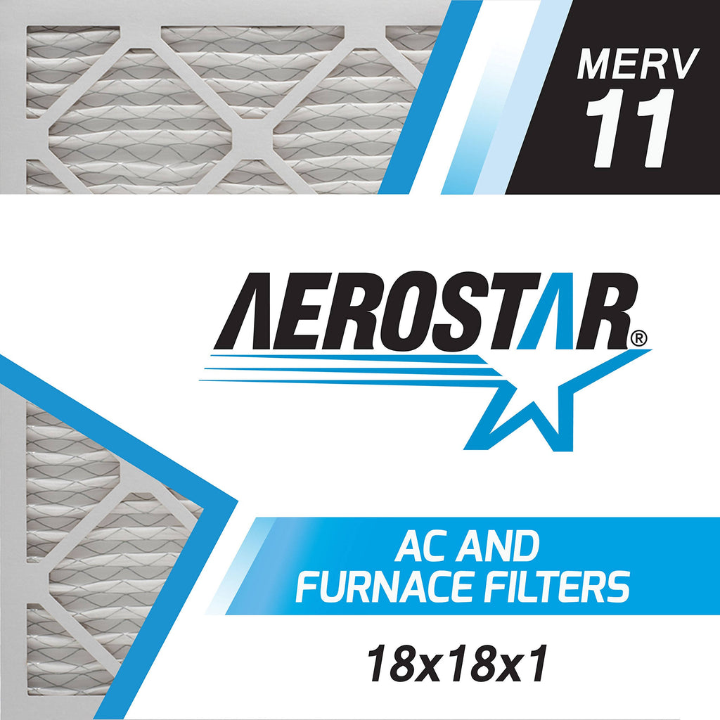 18x18x1 MERV 11 Pleated Air Filter, Box of 4 F91345