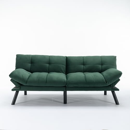 Green Velvet Convertible Sofa Bed E676