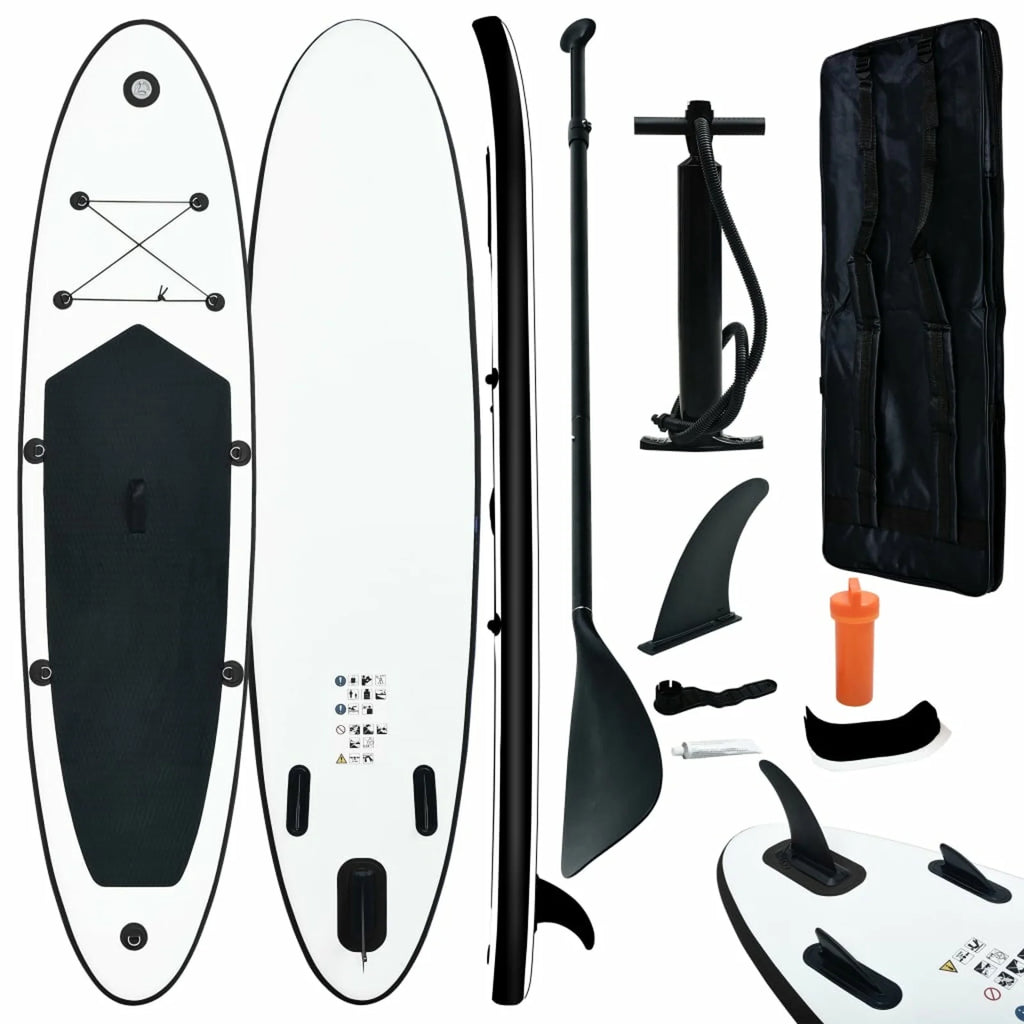 Inflatable Paddleboard Set Black and White M514