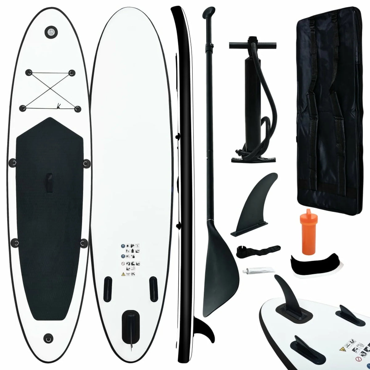 Inflatable Paddleboard Set Black and White M514
