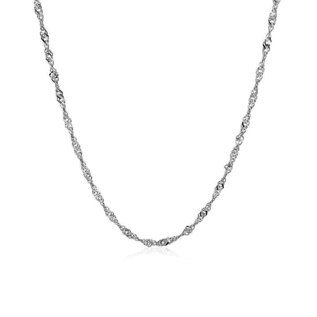 14K White Gold 1.75 mm Singapore Chain 20'' G323
