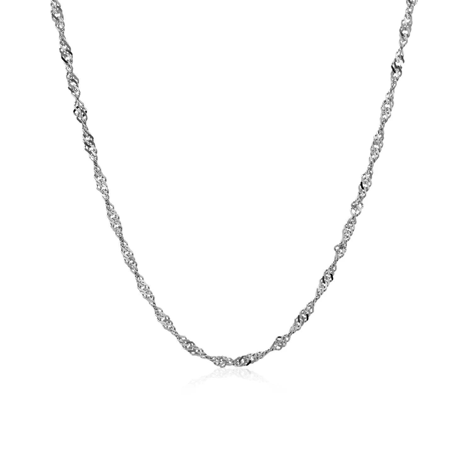14K White Gold 1.75 mm Singapore Chain 20'' G323