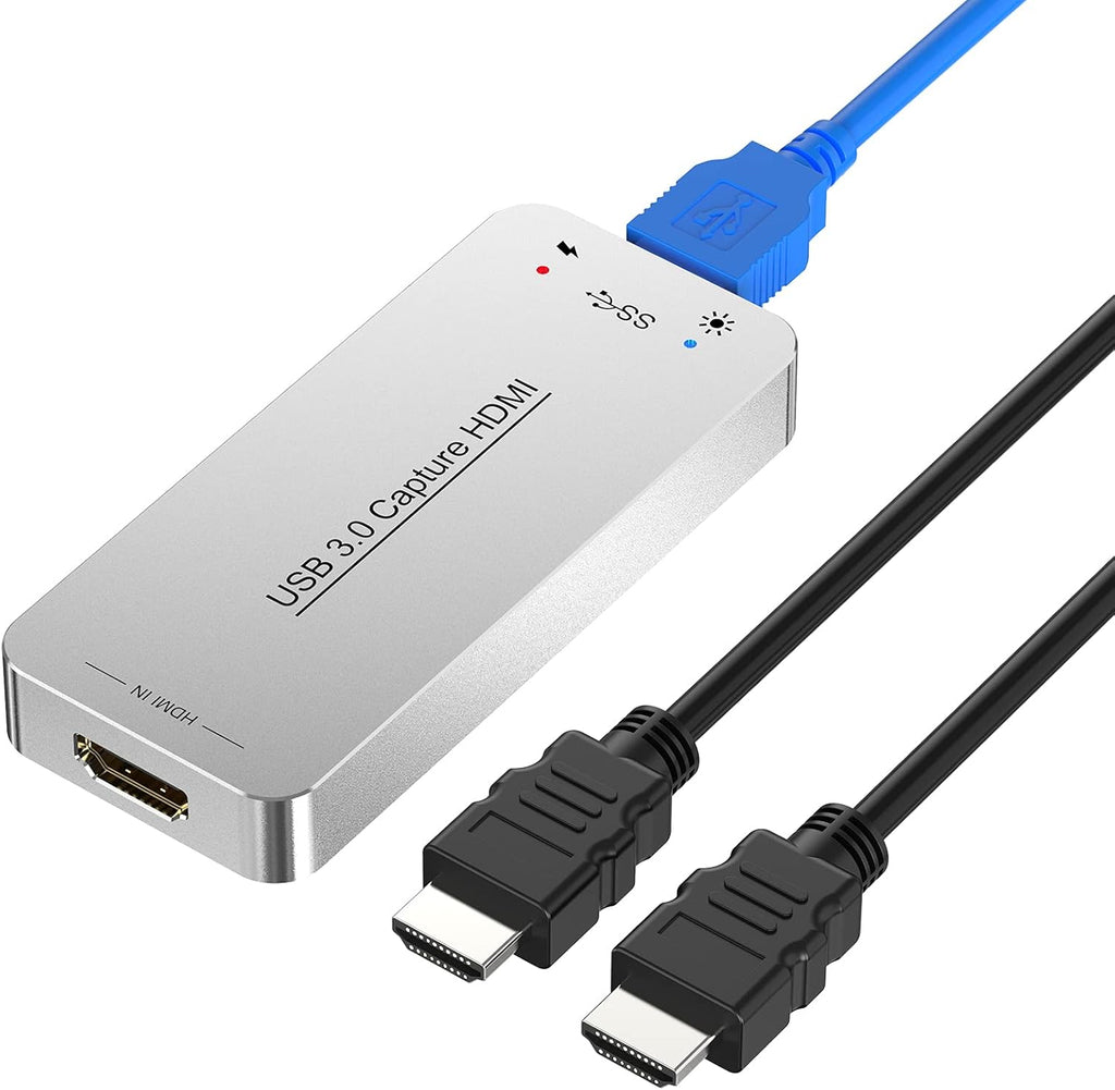 USB Capture HDMI Video Card, HDMI to USB Dongle Full HD 1080P Video Game Grabber Converter H105