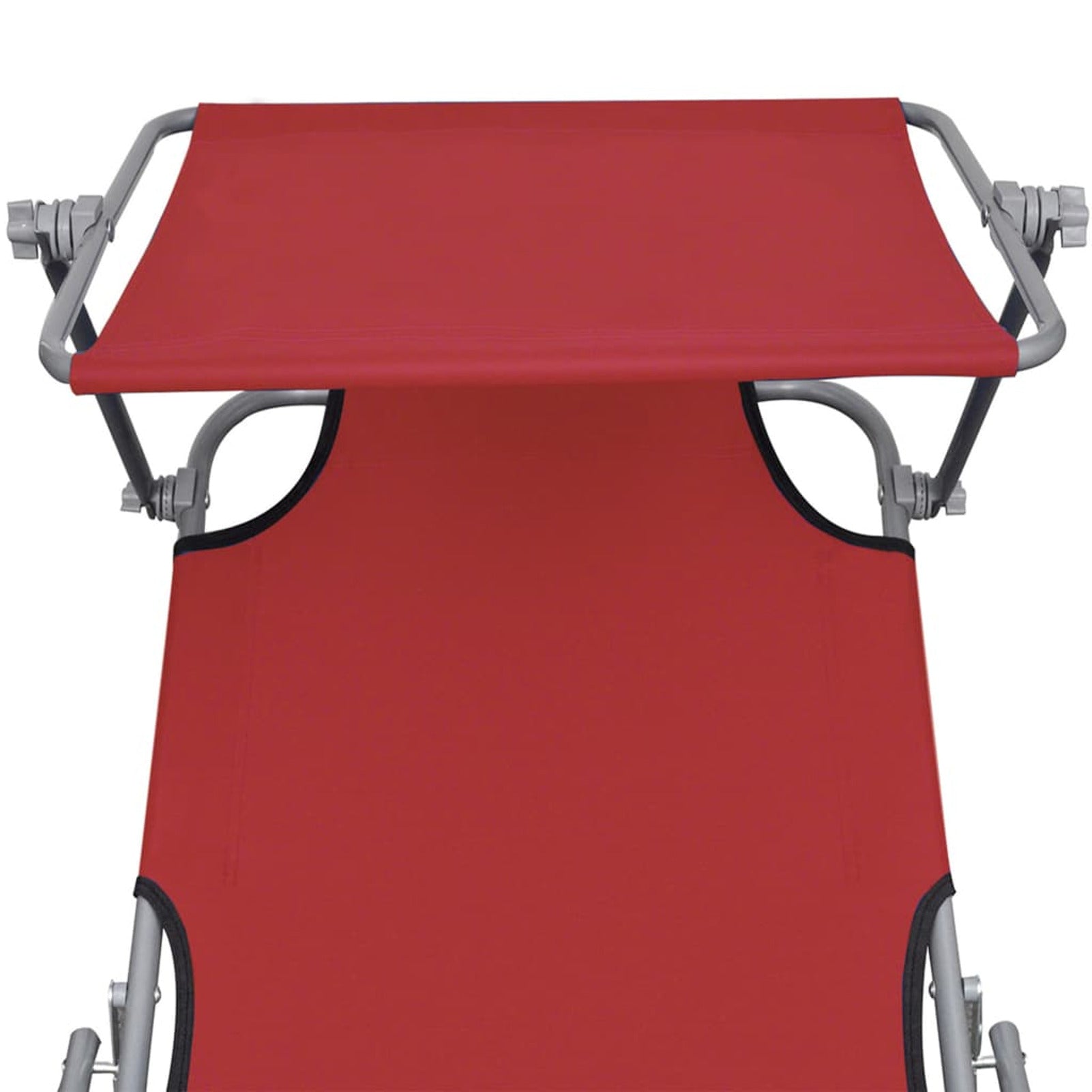 Red Aluminum Adjustable Chaise Chair with Canopy K68798
