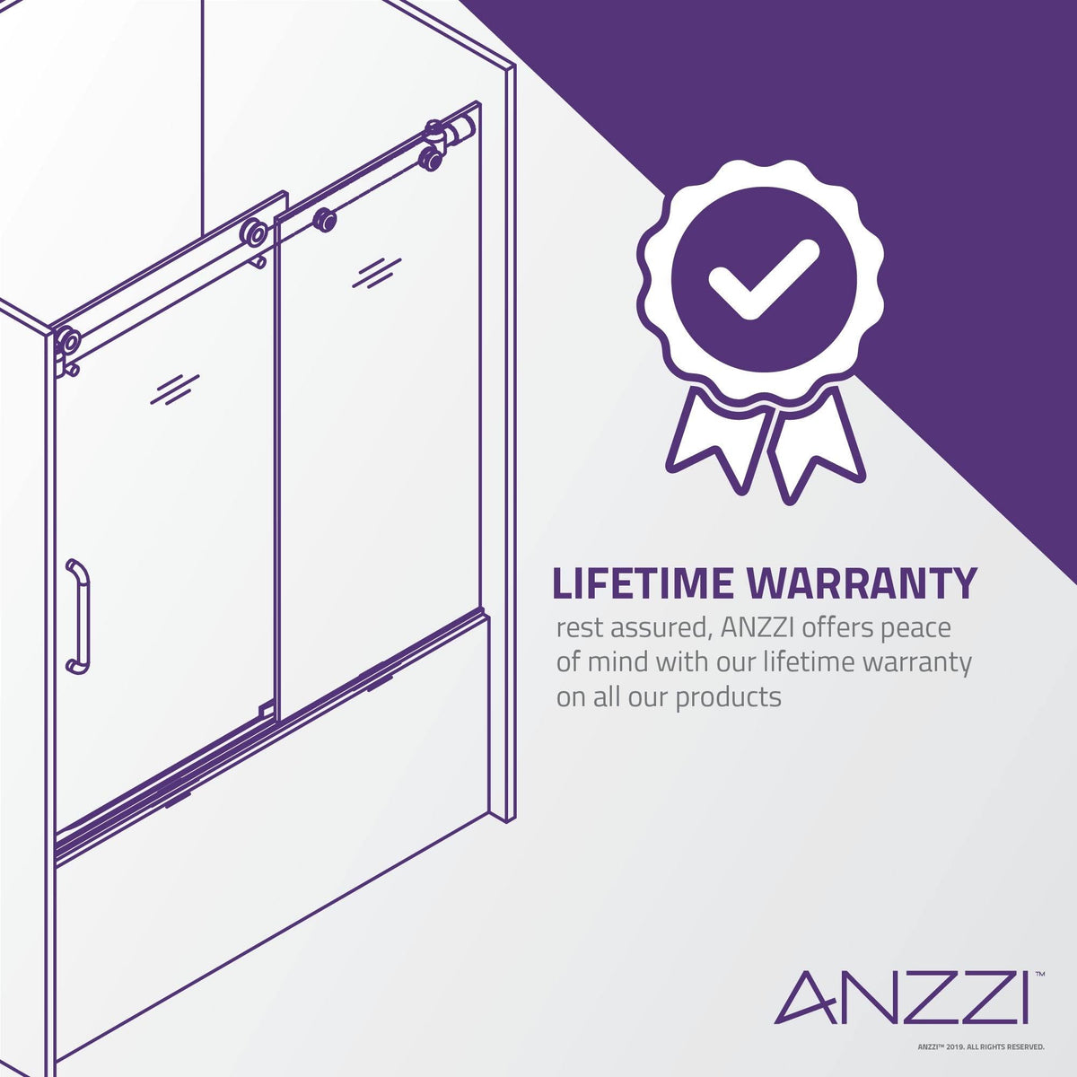 Frameless Sliding Tub Door in Matte Black Stainless Steel H26365