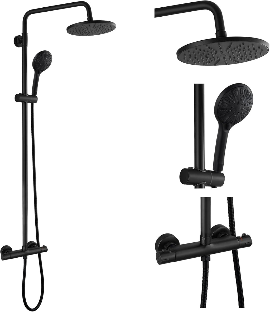 8 Inch Rainfall Shower Head with Handheld Spray Combo Set T464441