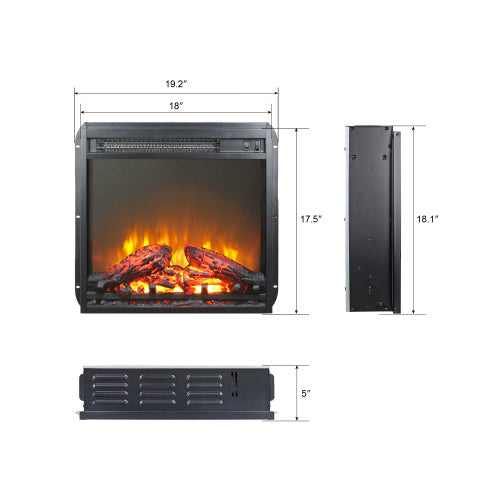 Electric Fireplace Insert with Ultra Thin Heater O7041