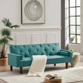 Blue Polyester Square Arm Sofa Bed M2168