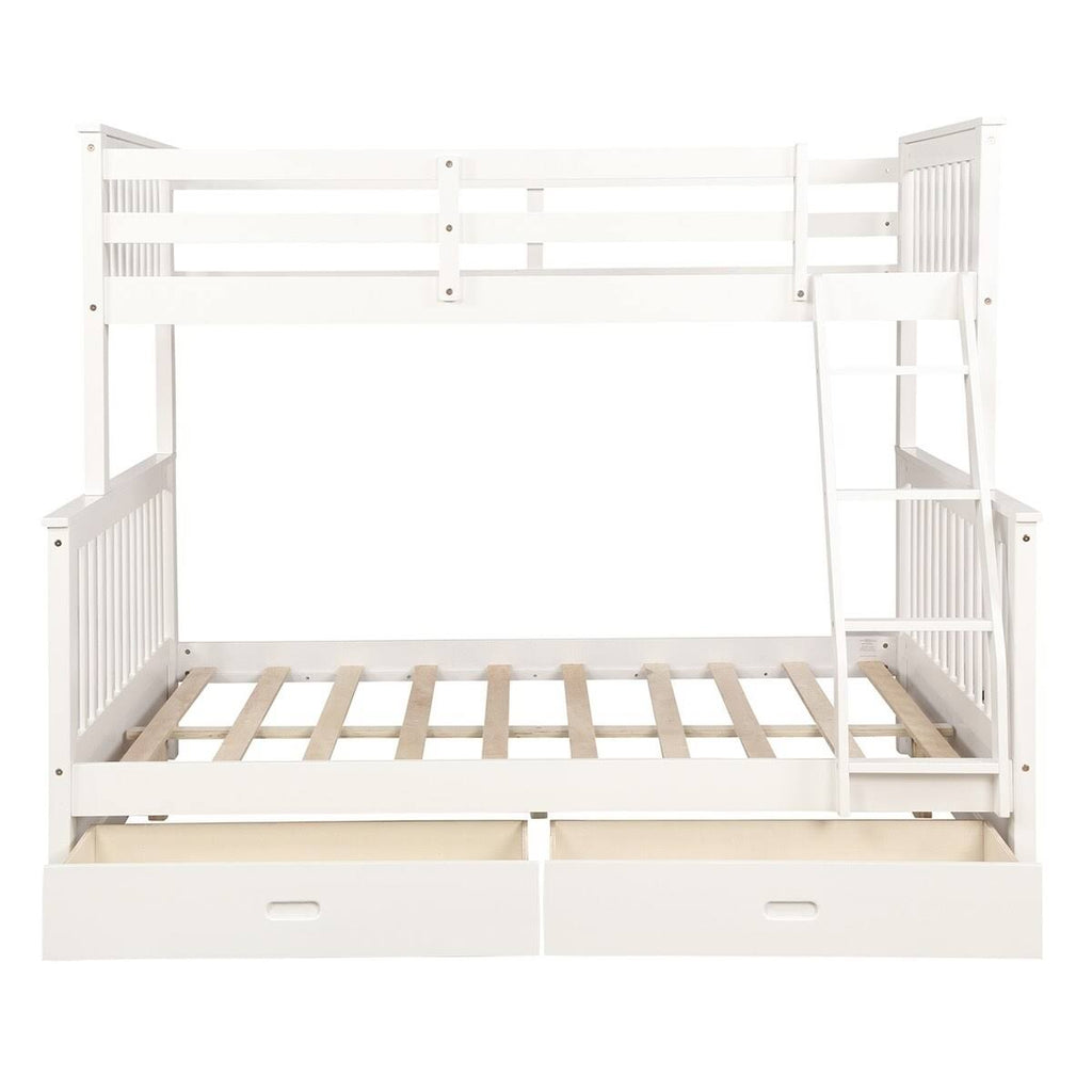 Twin Over Full Bunk Bed with Ladders and 2 Storage Drawers G7260