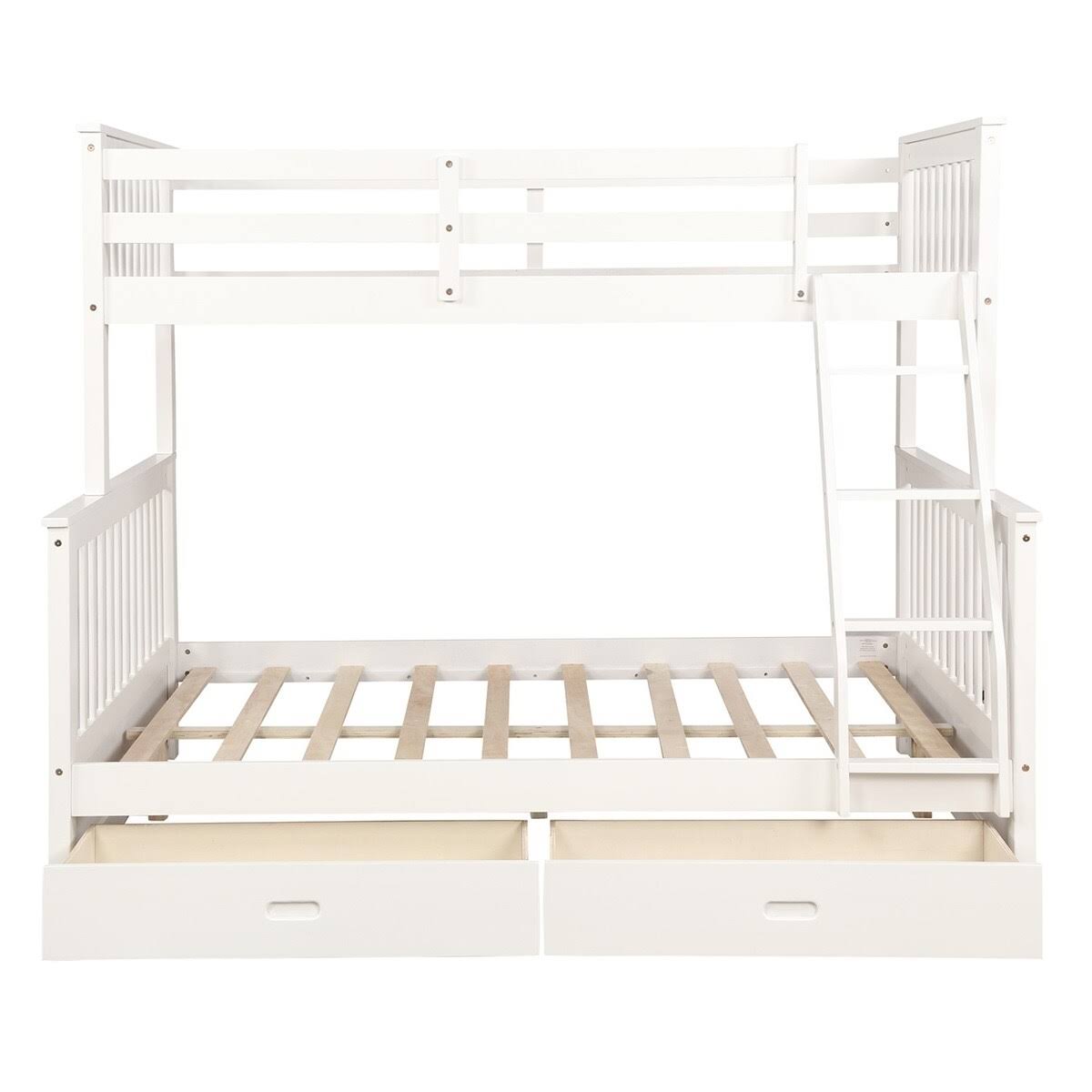Twin Over Full Bunk Bed with Ladders and 2 Storage Drawers G7260