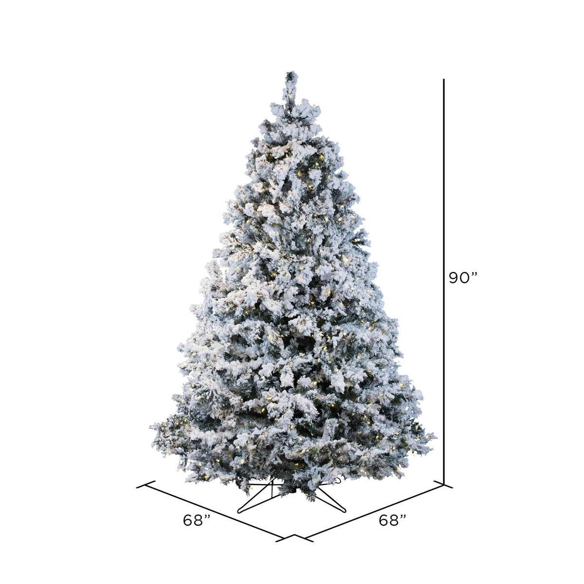 7.5 ft Flocked Alaskan Tree with 900 Warm White LED Lights G415932