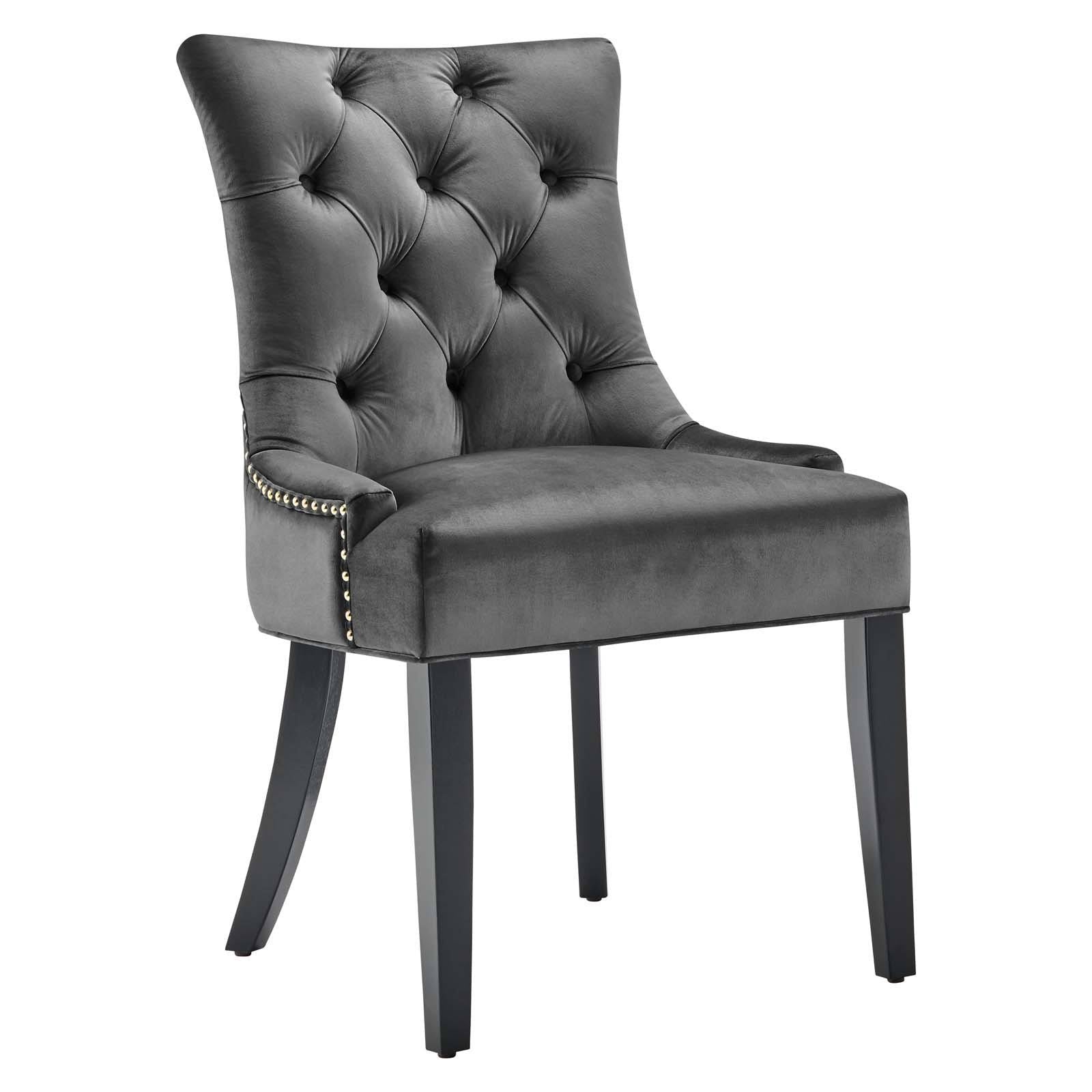 White Tufted Performance Velvet Dining Side Chairs Set of 2 T528