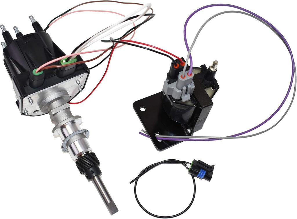 Marine Electronic Ignition Distributor and Coil Upgrade Kit V8 5.0 5.7 7.4 Red Cap S355334