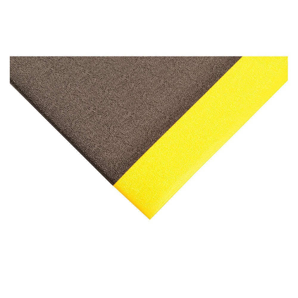 Black Yellow Border Antifatigue Mat 3Ft x 10Ft F859
