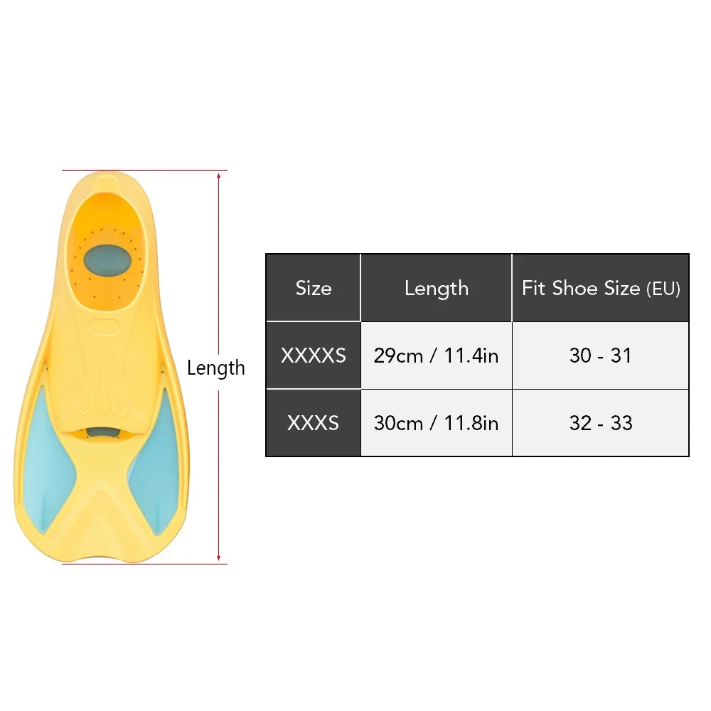 Kids Short Swim Fins for Snorkeling Training A9945